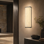 Lantern Box Minimal Alabaster Panel Wall Sconce by Dalmivik, product or room detail view