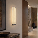 Lantern Box Minimal Alabaster Panel Wall Sconce by Dalmivik, product or room detail view