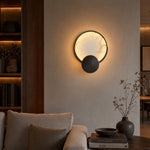 Sculpted Form Ring & Orb Alabaster Wall Sconce by Dalmivik, product or room detail view