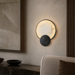 Sculpted Form Ring & Orb Alabaster Wall Sconce by Dalmivik, product or room detail view