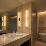 Linear Rod Slim Long Alabaster Stick Wall Sconce by Dalmivik, product or room detail view