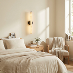 Linear Rod Medium Alabaster Tube Wall Sconce by Dalmivik, product or room detail view