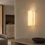 Lantern Box Compact Frame Alabaster Wall Sconce by Dalmivik, product or room detail view