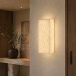 Lantern Box Compact Frame Alabaster Wall Sconce by Dalmivik, product or room detail view