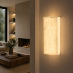 Lantern Box Compact Frame Alabaster Wall Sconce by Dalmivik, product or room detail view