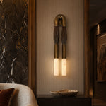 Pillar Light Ink Brush Alabaster Twin Wall Sconce by Dalmivik, product or room detail view