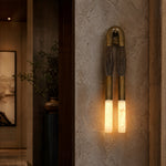 Pillar Light Ink Brush Alabaster Twin Wall Sconce by Dalmivik, product or room detail view