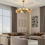 Modern Round Alabaster Chandelier by Dalmivik, product or room detail view