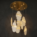 Relieva Sculpted Modern Chandelier Lighting by Dalmivik, complete fixture view