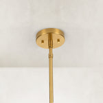 Mother-of-Pearl Drum Pendant Light 18.1" in Aged brass, room setting one