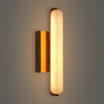 Natural Alabaster Wall Sconces by Dalmivik, complete fixture view