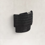 Natural Rattan Wall Sconce in Matte Black - alternate angle