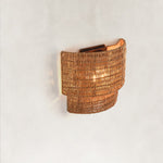 Natural Rattan Wall Sconce in Natural Brown - alternate angle