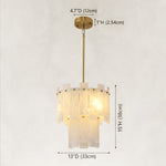 Gold-tone two-tier panel fixture dimension drawing.