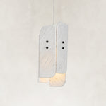 Product detail of Offset White Marble Blade Pendant against a neutral background