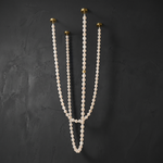 Orbita Modern Alabaster Pearl Chain Chandelier by Dalmivik, complete fixture view