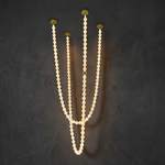 Orbita Modern Alabaster Pearl Chain Chandelier by Dalmivik, complete fixture view