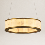 Vivian Modern Alabaster Round Chandelier by Dalmivik, complete fixture view