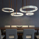 Pendant Light A Alabaster Ring Ceiling Lamp by Dalmivik, complete fixture view