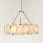 Petal Round LED Chandelier, 24 in in brass finish, complete fixture