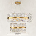 Two-tier prism ring chandelier dimension diagram
