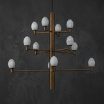 Ramo Brass Living Room Chandelier by Dalmivik, complete fixture view