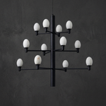 Ramo Alabaster Large Black Chandelier by Dalmivik, complete fixture view