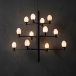 Ramo Alabaster Large Black Chandelier by Dalmivik, complete fixture view