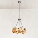 Ringed Marble Disc Chandelier 23.6" in Chrome metal finish, shown as a complete fixture