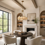 Ringed Marble Disc Chandelier 23.6