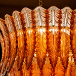 Roselle Plume Amber and Clear Glass Cascade Chandelier