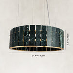 Dimension diagram for Round Marble Halo Chandelier 31.5