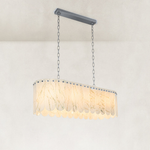 Scalloped White Marble Island Pendant 47.2" in Chrome finish shown in full against a neutral background