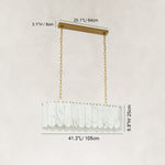 Dimension diagram for Scalloped White Marble Island Pendant