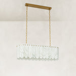 Product detail of Scalloped White Marble Island Pendant against a neutral background