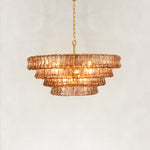 Amber glass chandelier detail.