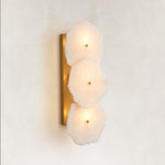 Sculpted Marble Petal Wall Sconce in Three-Light - complete fixture