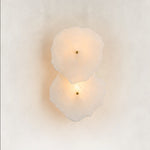 Sculpted Marble Petal Wall Sconce in Two-Light - material detail