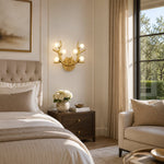 Sculptural Antler Globe Wall Sconce - bedroom installation, alternate view