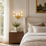 Sculptural Antler Globe Wall Sconce - bedroom installation