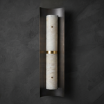 Arden Cylinder Black Wall Sconce by Dalmivik, complete fixture view