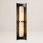 Arden Cylinder Black Wall Sconce by Dalmivik, complete fixture view