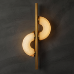 Veya Modern Alabaster Sculptural Wall Sconce by Dalmivik, complete fixture view