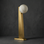 Orbita Modern Alabaster Table Lamp by Dalmivik, complete fixture view