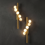 Orbita Verticatl Modern Sphere Wall Sconce by Dalmivik, complete fixture view