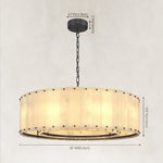 Single-tier panel chandelier, black 32-inch dimension diagram.