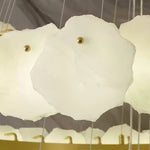 Spiral Alabaster Chandelier – Gold & White 4‑6 Layer Luxury Ceiling Light by Dalmivik, product or room detail view