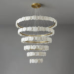 Spiral Alabaster Chandelier – Gold & White 4‑6 Layer Luxury Ceiling Light by Dalmivik, product or room detail view