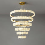Spiral Alabaster Chandelier – Gold & White 4‑6 Layer Luxury Ceiling Light by Dalmivik, product or room detail view