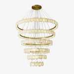 Spiral Alabaster Chandelier – Gold & White 4‑6 Layer Luxury Ceiling Light by Dalmivik, product or room detail view